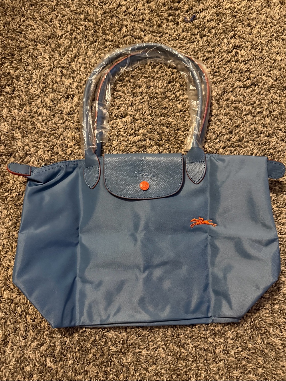 Longchamp Green Blue Mini Crossbody with Orange Accent - Picture 2 of 8